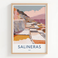 Salineras Poster - Peru Travel Art - Andean Salt Terraces Wall Decor
