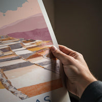 Salineras Poster - Peru Travel Art - Andean Salt Terraces Wall Decor