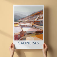 Salineras Poster - Peru Travel Art - Terraced Salt Ponds Wall Decor