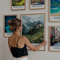 Salzach Valley Poster - Austria Travel Art - Alpine Castle Meadow Home Decor