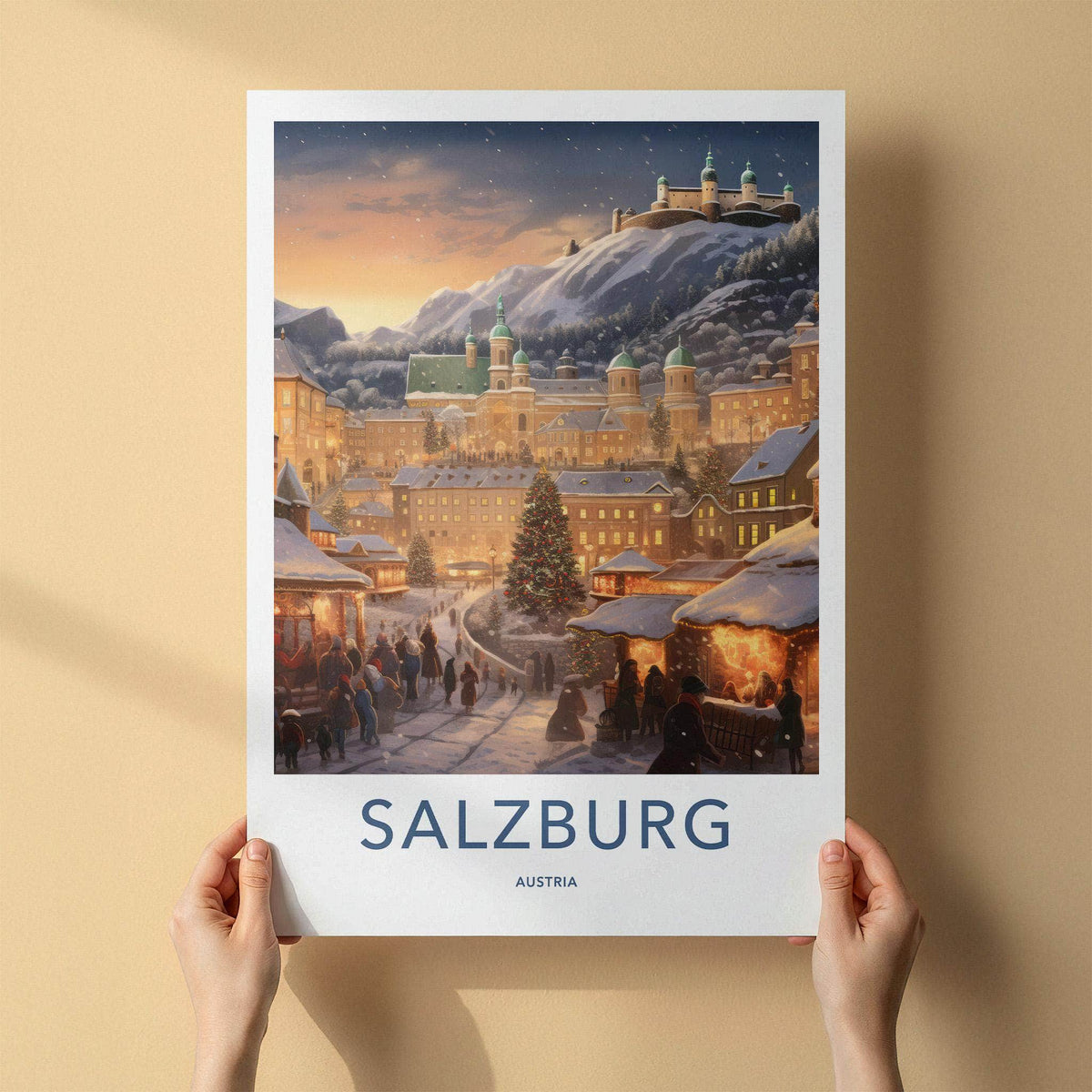 Salzburg Austria Poster - Scenic Winter Landscape Print