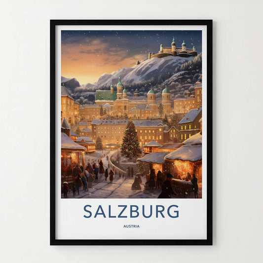 Salzburg Austria Poster - Scenic Winter Landscape Print