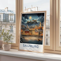 Salzburg Poster - Alpine Landscape Art Featuring Mozart Birthplace
