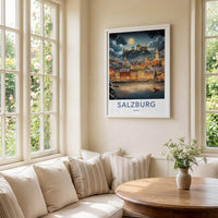 Salzburg Poster - Alpine Landscape Art Featuring Mozart Birthplace
