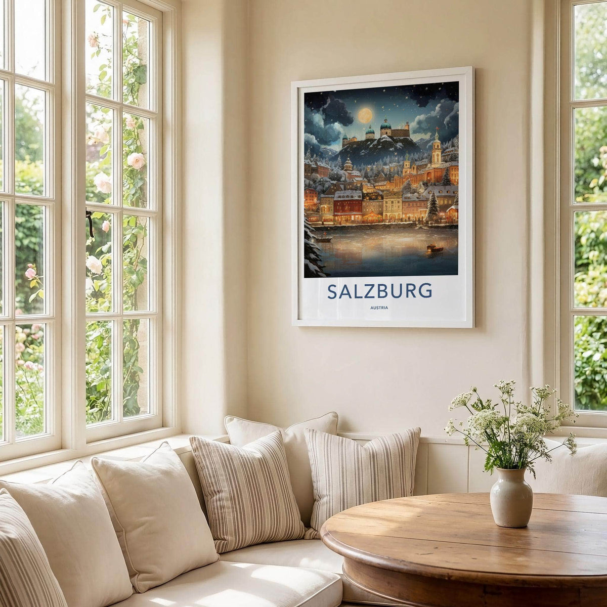 Salzburg Poster - Alpine Landscape Art Featuring Mozart Birthplace
