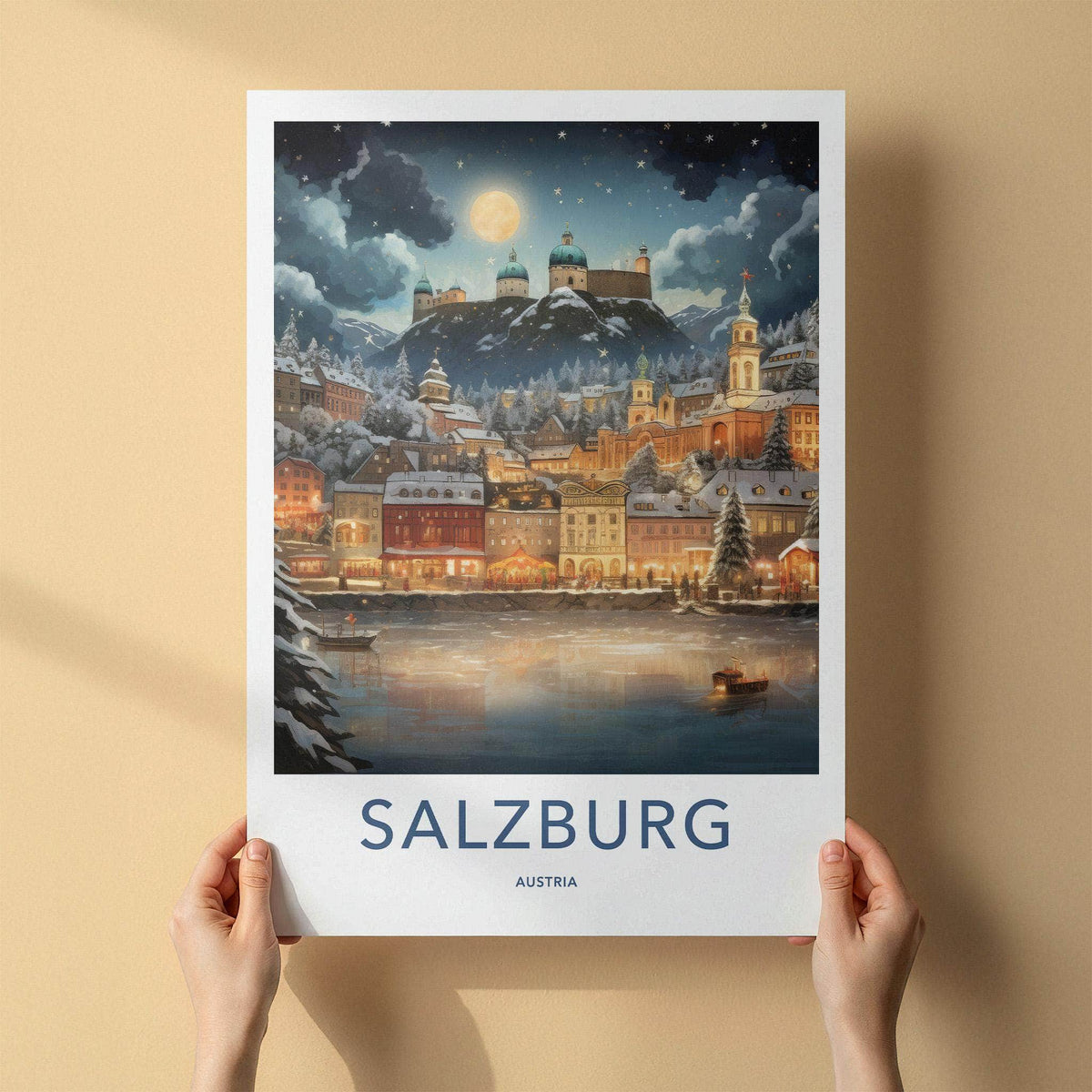 Salzburg Poster - Alpine Landscape Art Featuring Mozart Birthplace