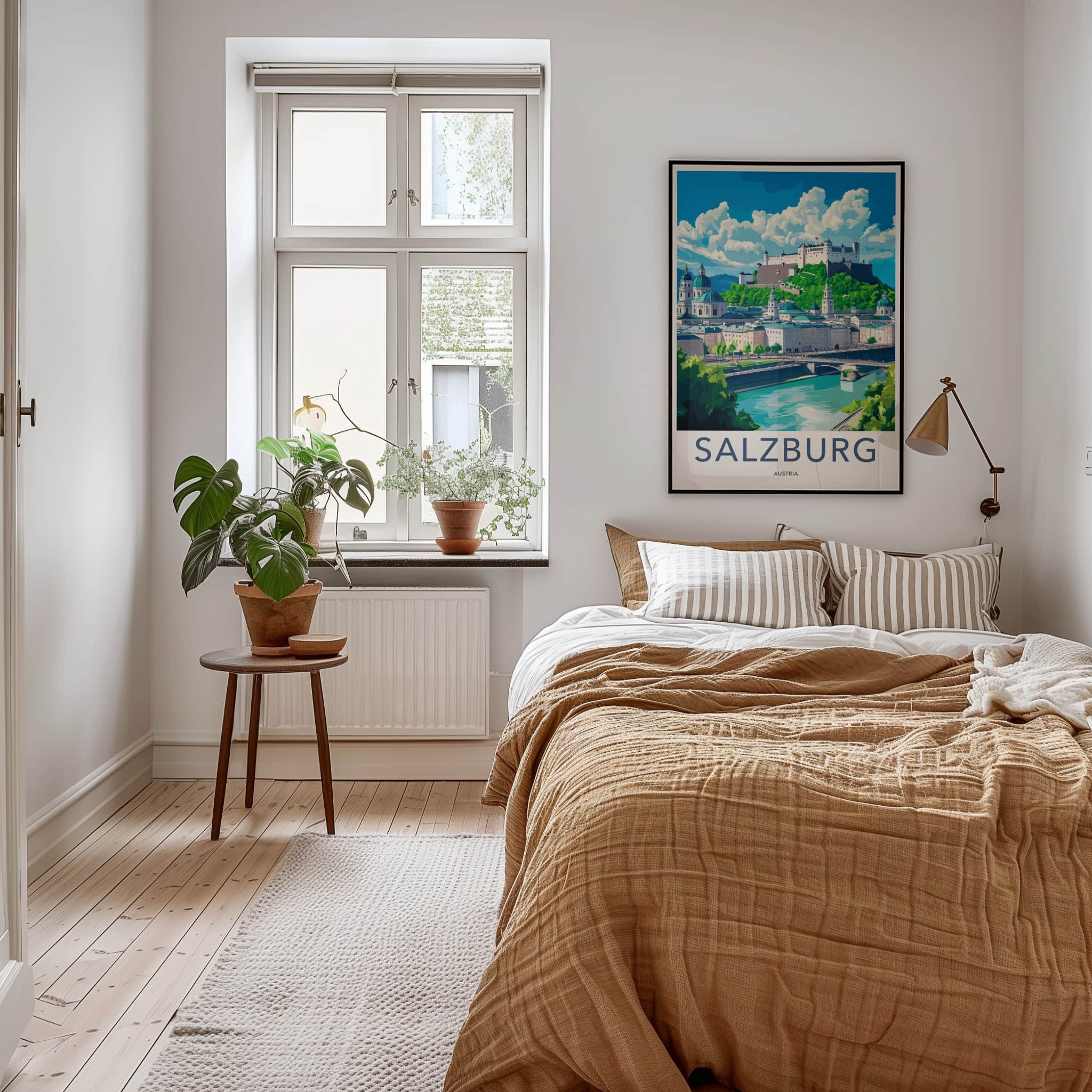 Salzburg Poster - Austria Travel Art - Alpine Cityscape View Wall Decor