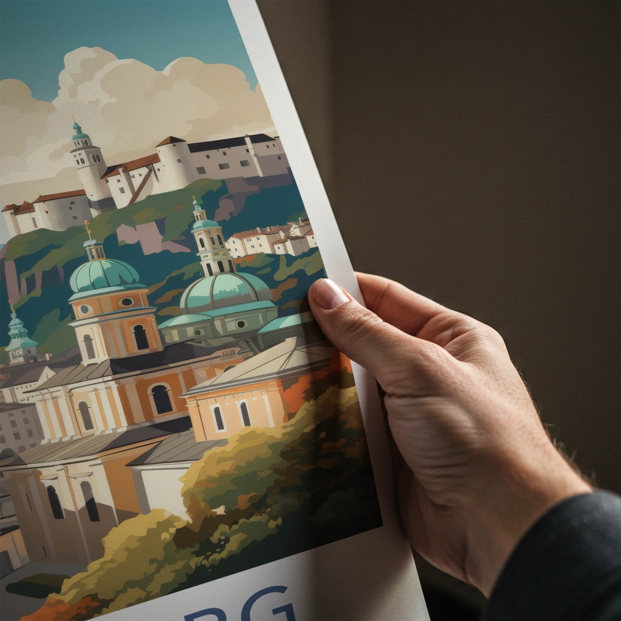 Salzburg Poster - Austria Travel Art - Historic City Mountains Home Decor