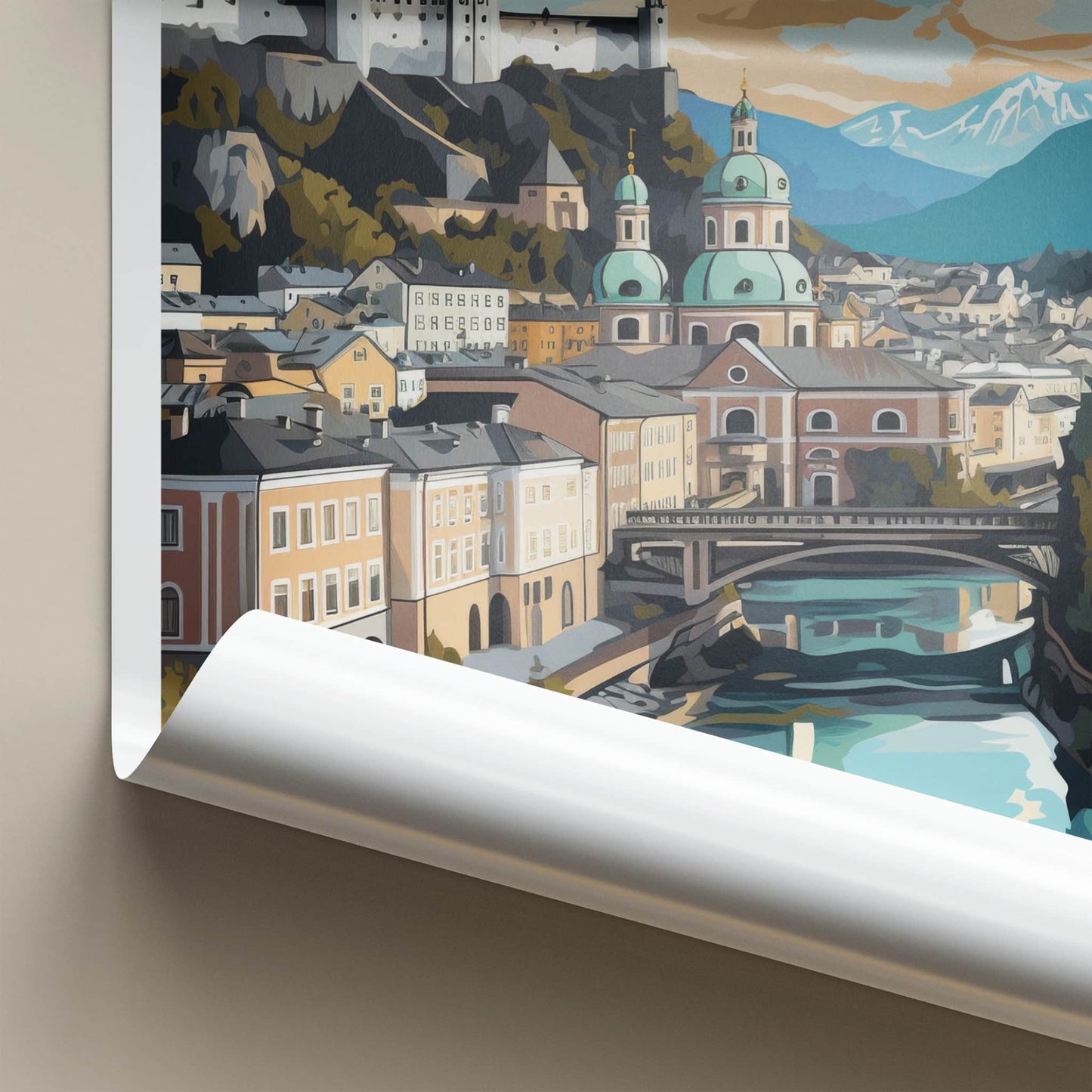 Salzburg Poster - Austria Travel Art - Historic Cityscape View Home Decor