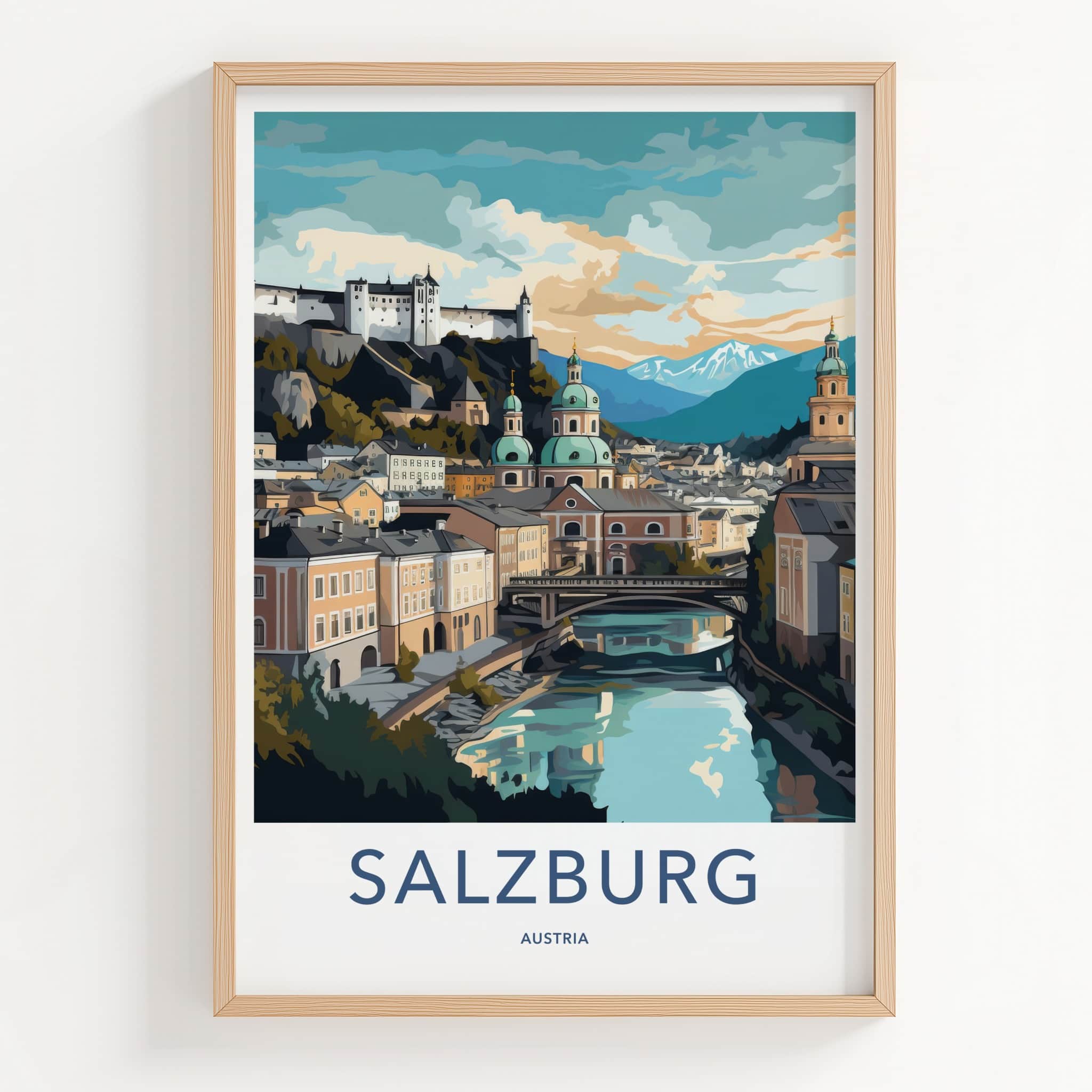 Salzburg Poster - Austria Travel Art - Historic Cityscape View Home Decor