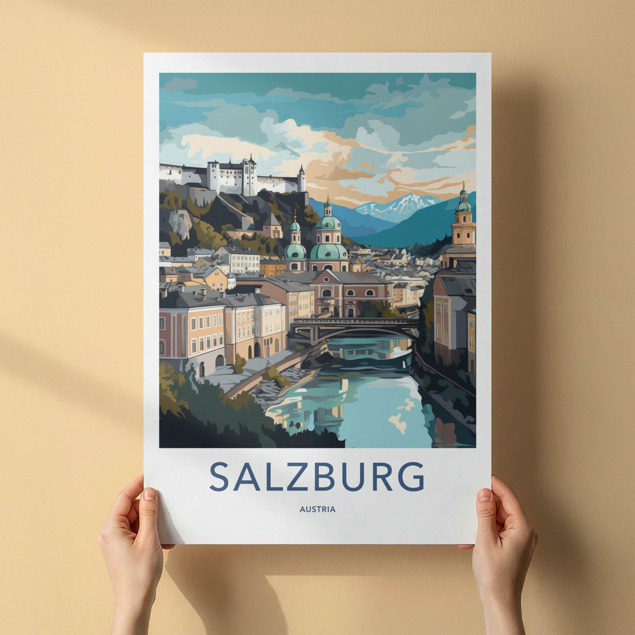 Salzburg Poster - Austria Travel Art - Historic Cityscape View Home Decor