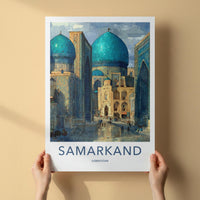 Samarkand Poster - Uzbekistan Travel Art - Grand Blue Architecture Home Decor