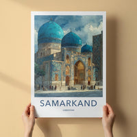 Samarkand Poster - Uzbekistan Travel Art - Grand Blue Mosque Home Decor