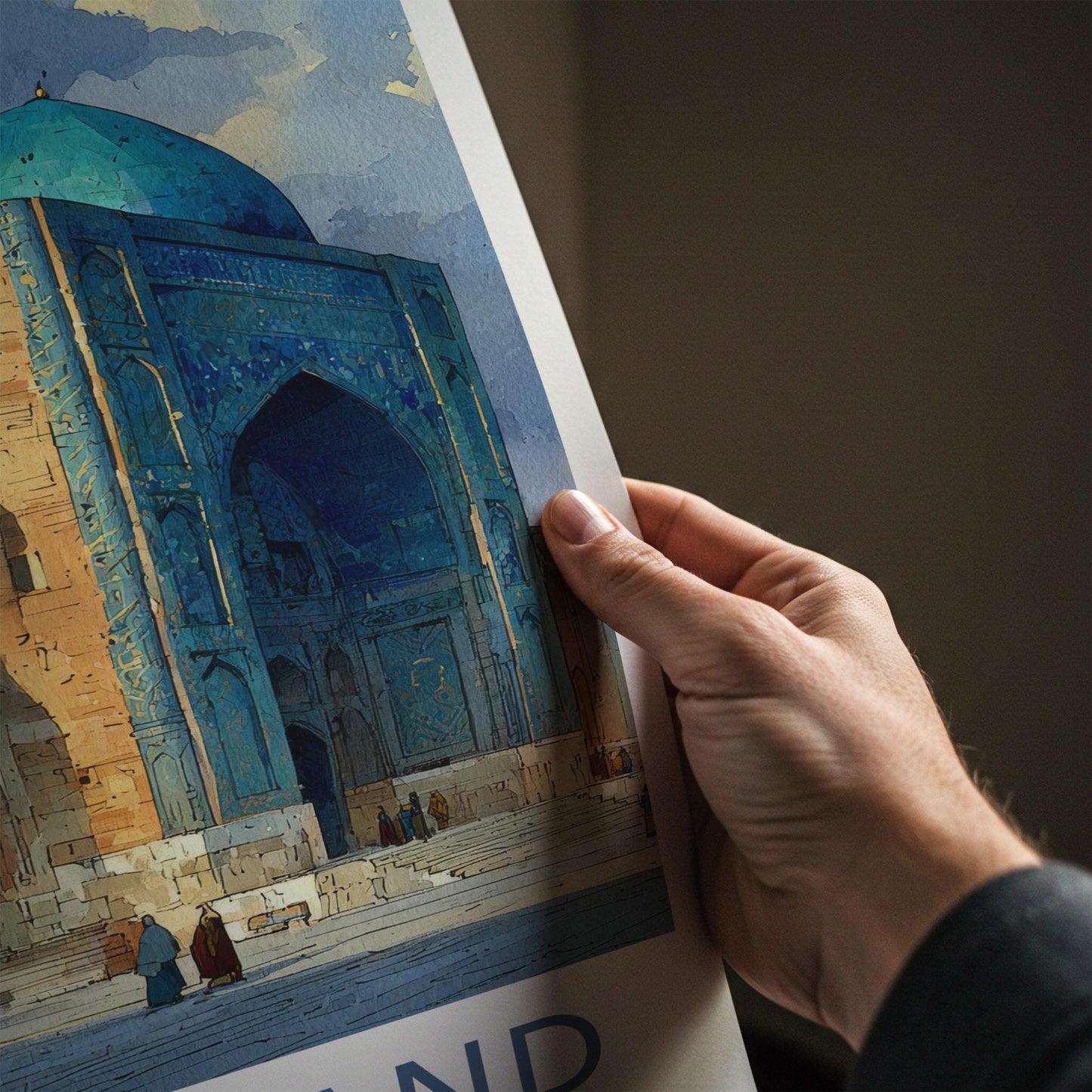 Samarkand Poster - Uzbekistan Travel Art - Majestic Blue Domes Home Decor