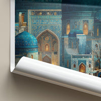 Samarkand Poster - Uzbekistan Travel Art - Ornate Blue Domes Home Decor