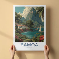 Samoa Poster - Polynesia Framed Art - Mountain Bay Boats Gallery Art