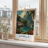 Samoa Poster - Polynesia Framed Art - Mountain Bay Boats Gallery Art