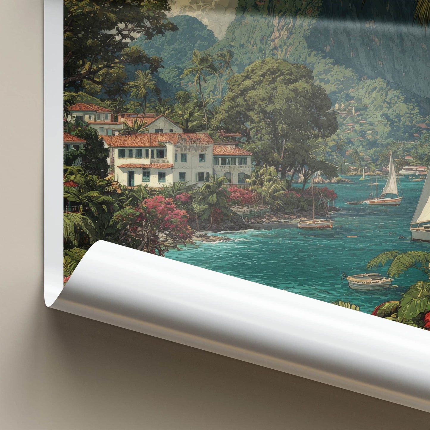 Samoa Poster - Polynesia Framed Art - Mountain Bay Boats Gallery Art