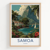 Samoa Poster - Polynesia Framed Art - Mountain Bay Boats Gallery Art