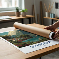Samoa Poster - Polynesia Framed Art - Mountain Bay Boats Gallery Art