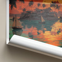 San Blas Poster - Panama Travel Art - Tropical Island Sunset Home Decor