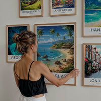 San Blas Poster - Panama Travel Art - Tropical Island Village Wall Decor
