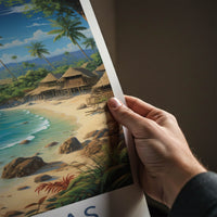 San Blas Poster - Panama Travel Art - Tropical Island Village Wall Decor