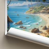 San Blas Poster - Panama Travel Art - Tropical Island Village Wall Decor