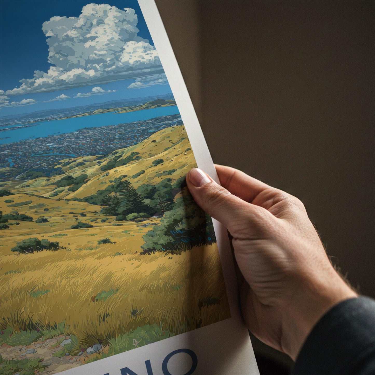 San Bruno Poster - California Art Print - Golden Hills Pathway Home Decor