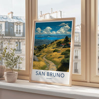 San Bruno Poster - California Travel Art - Golden Hills Bayview Home Decor