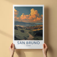 San Bruno Poster - California Wall Art - Path Golden Clouds Home Decor