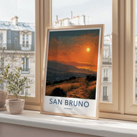 San Bruno Poster - California Wall Art - Pathway City Lights Home Decor