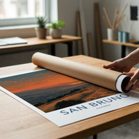 San Bruno Poster - California Wall Art - Pathway City Lights Home Decor