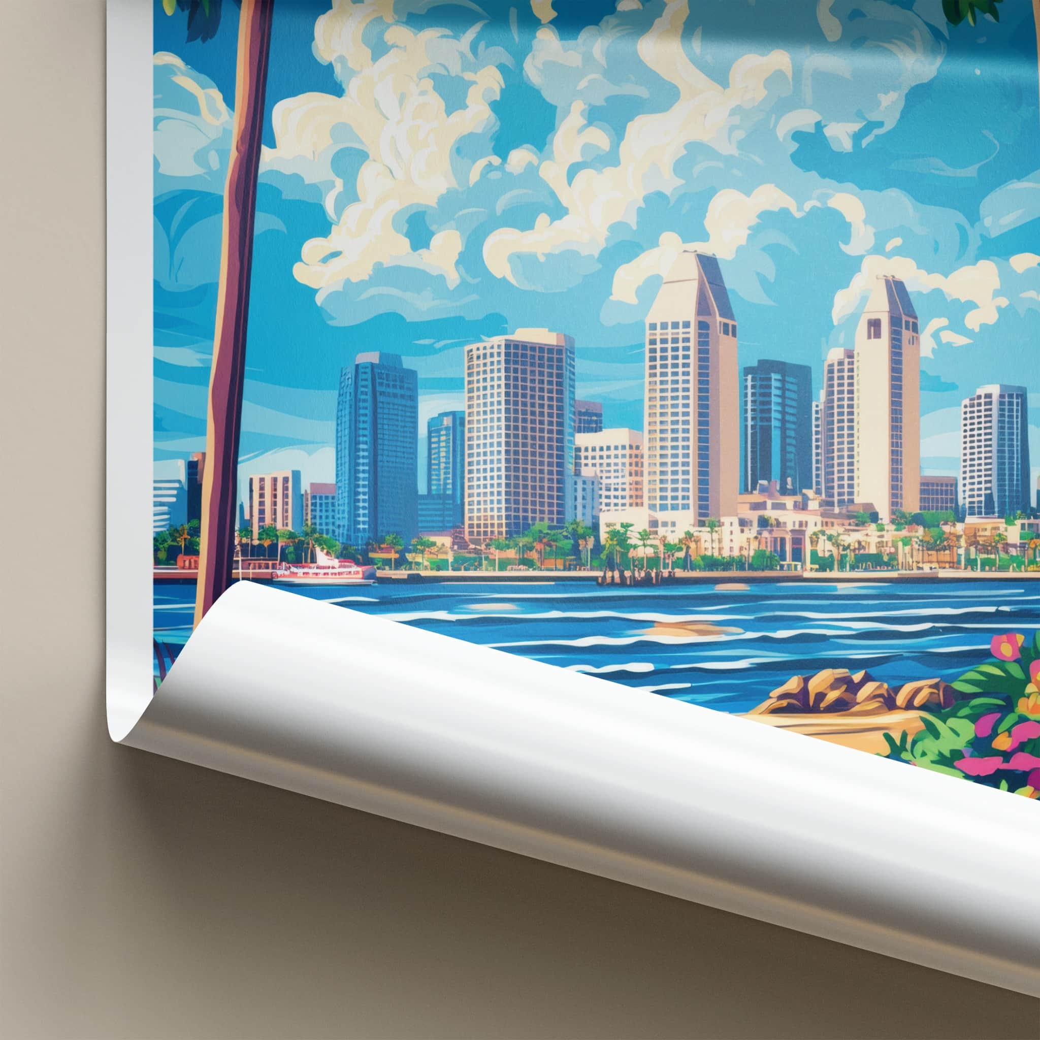 San Diego Poster - California Art Print - Skyline Ocean Beach Home Decor