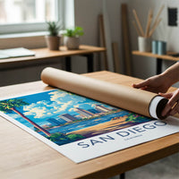 San Diego Poster - California Art Print - Skyline Ocean Beach Home Decor