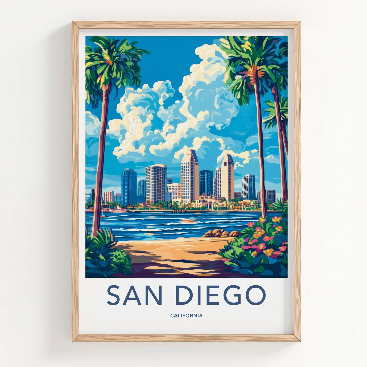 San Diego Poster - California Art Print - Skyline Ocean Beach Home Decor