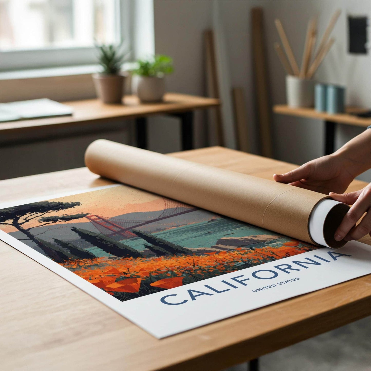 San Francisco Poster - California Travel Art - Golden Gate Vista Wall Decor