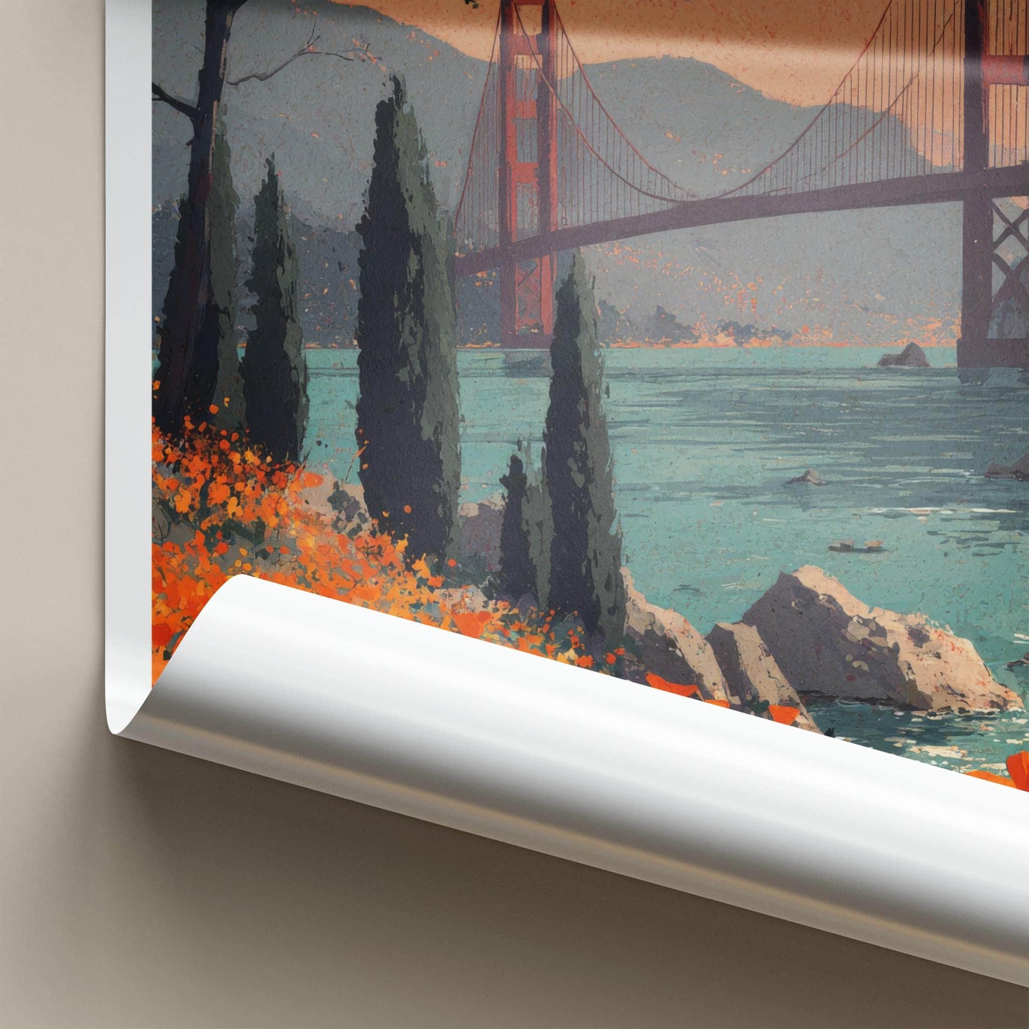 San Francisco Poster - California Travel Art - Golden Gate Vista Wall Decor