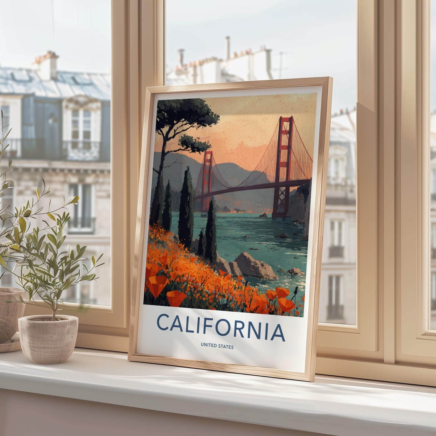 San Francisco Poster - California Travel Art - Golden Gate Vista Wall Decor