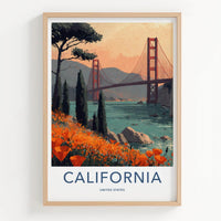 San Francisco Poster - California Travel Art - Golden Gate Vista Wall Decor