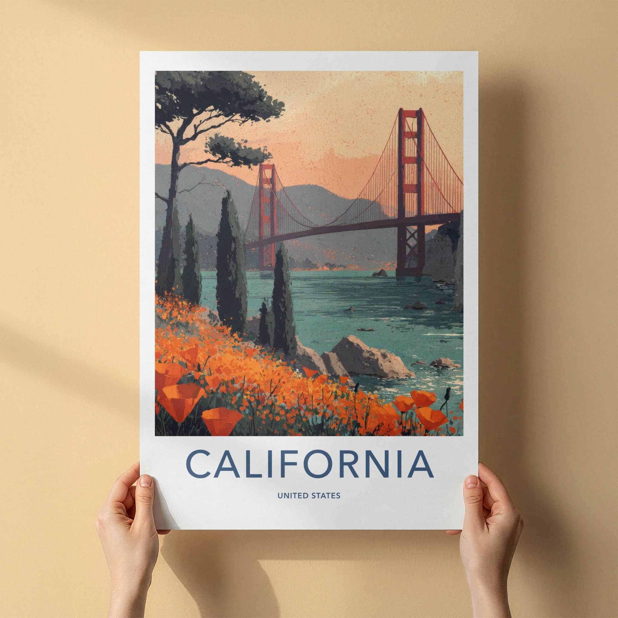 San Francisco Poster - California Travel Art - Golden Gate Vista Wall Decor