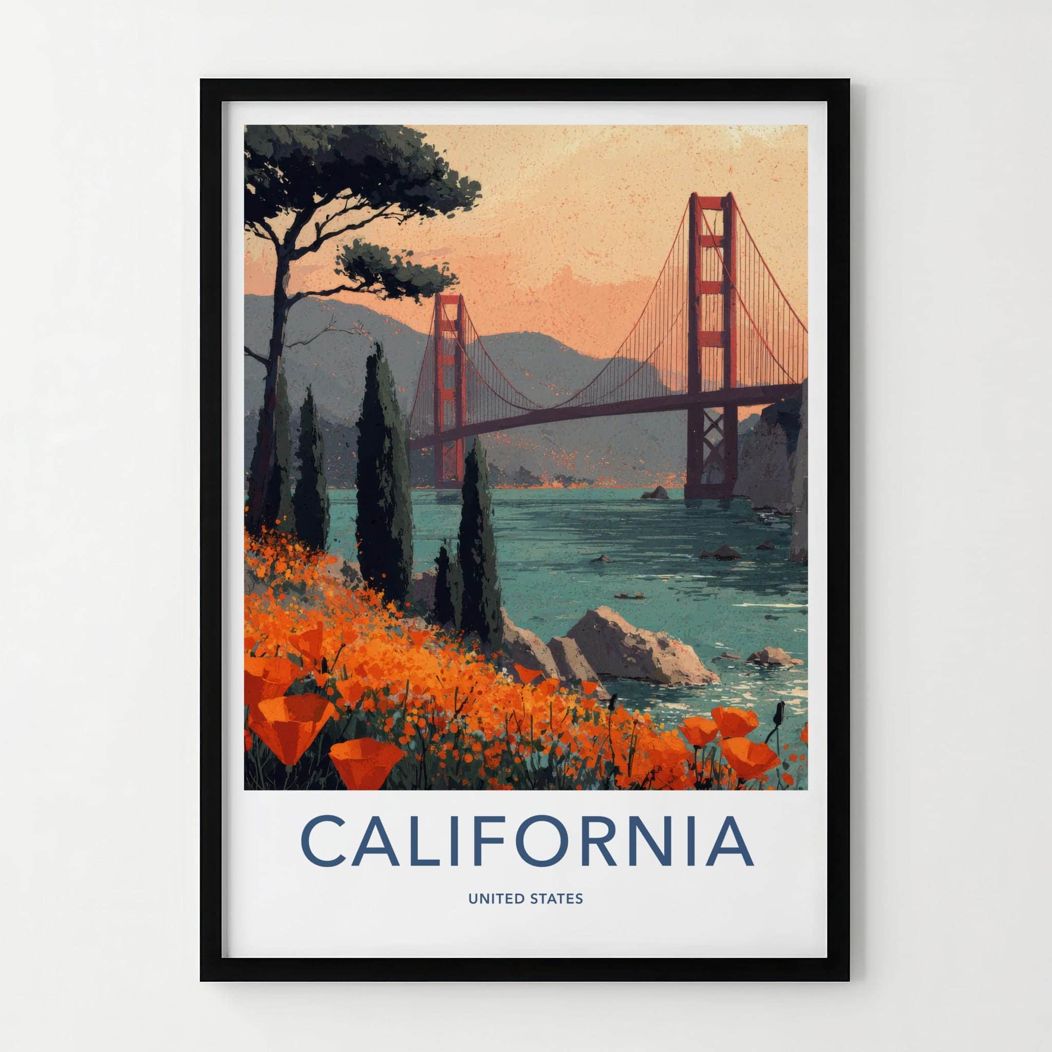 San Francisco Poster - California Travel Art - Golden Gate Vista Wall Decor