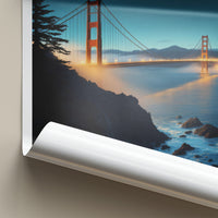 San Francisco Poster - California Travel Art - Illuminated Bridge View Wall Decor
