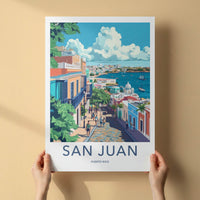 San Juan Poster - Puerto Rico Travel Art - Vibrant Street Harbor Home Decor