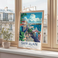 San Juan Poster - Puerto Rico Travel Art - Vibrant Street Harbor Home Decor
