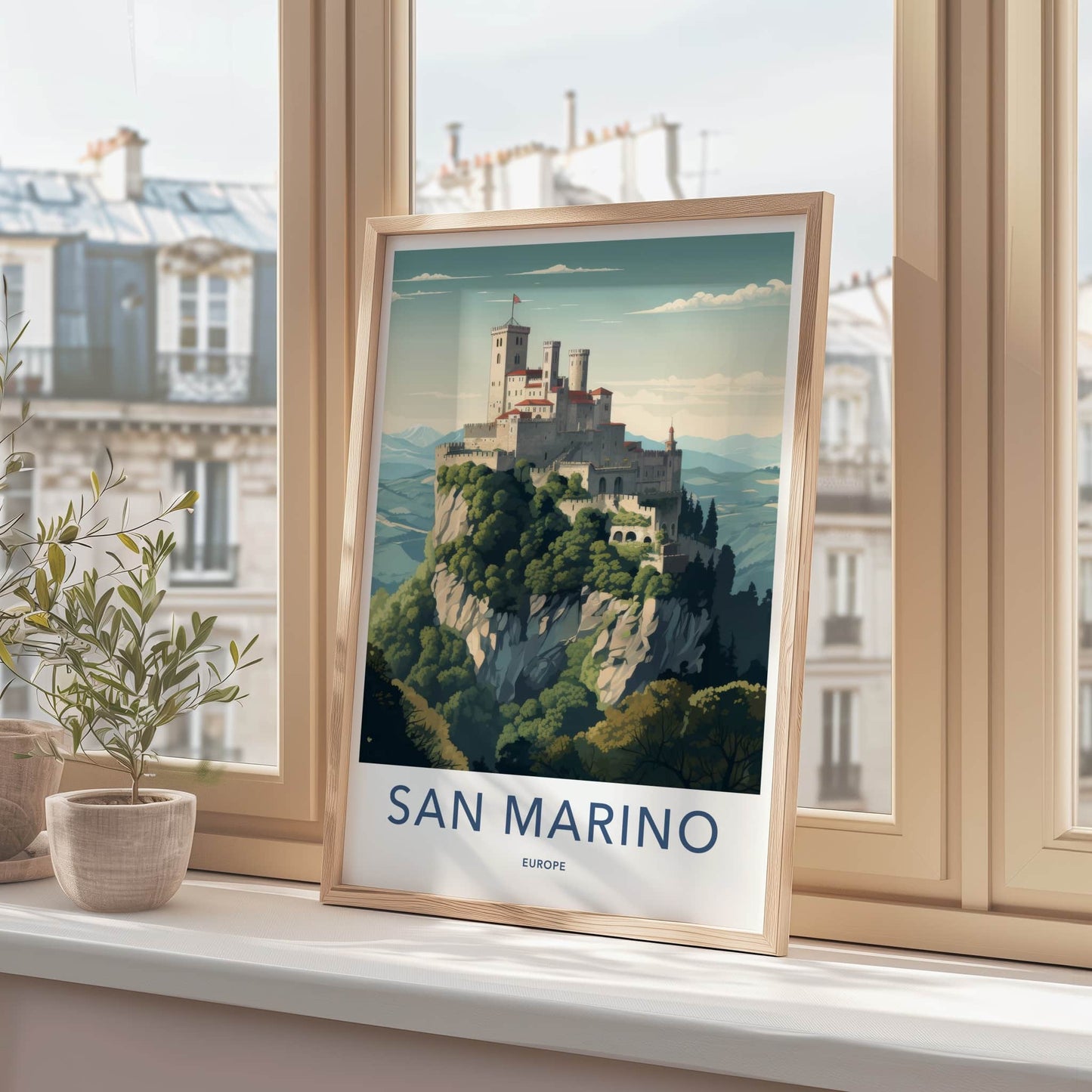 San Marino Poster - San Marino Travel Art - Ancient Citadel Peaks Home Decor