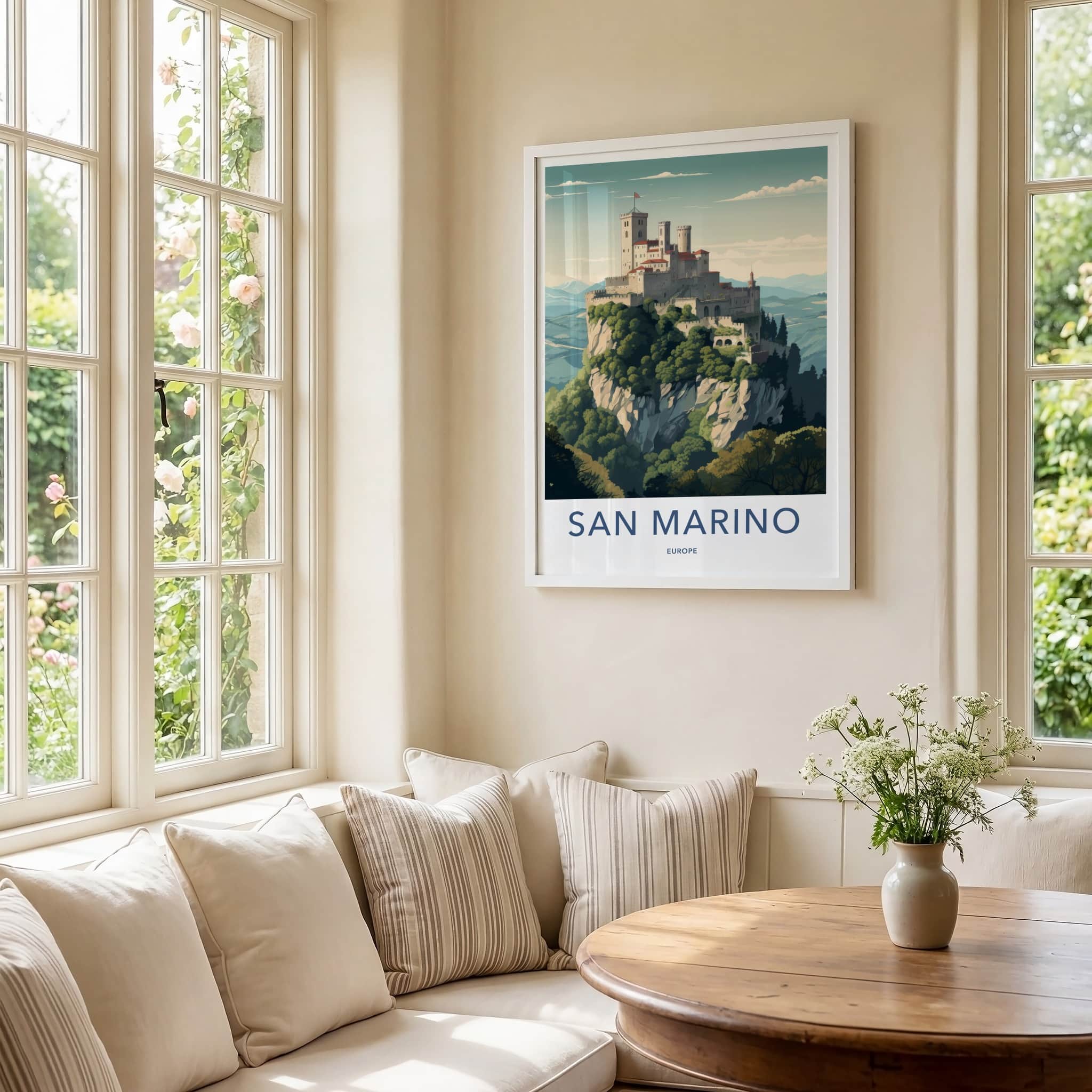 San Marino Poster - San Marino Travel Art - Ancient Citadel Peaks Home Decor