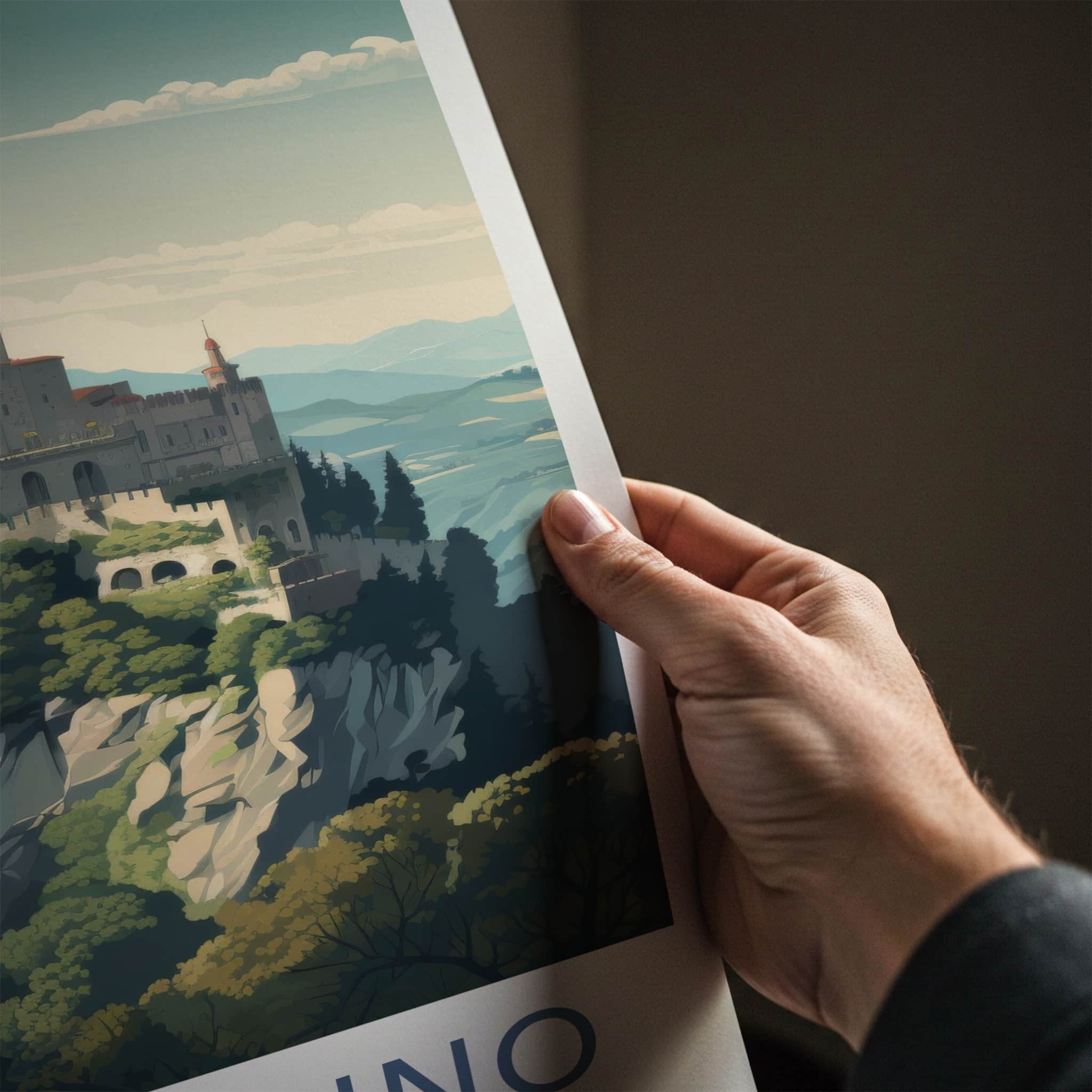 San Marino Poster - San Marino Travel Art - Ancient Citadel Peaks Home Decor