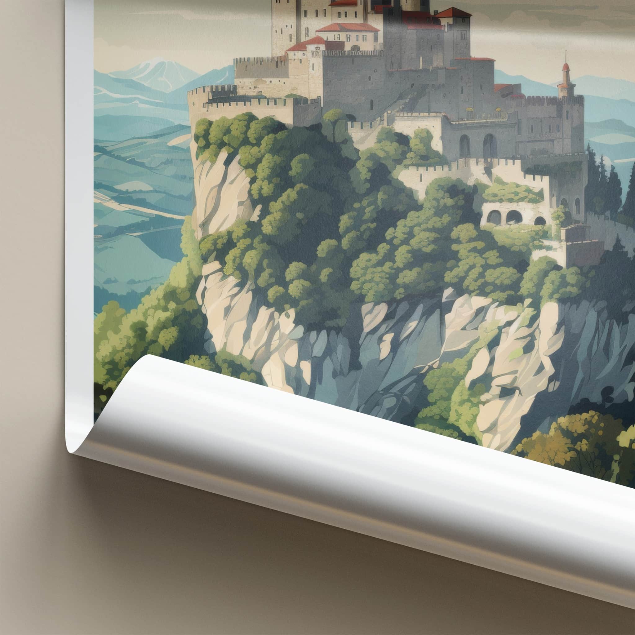 San Marino Poster - San Marino Travel Art - Ancient Citadel Peaks Home Decor