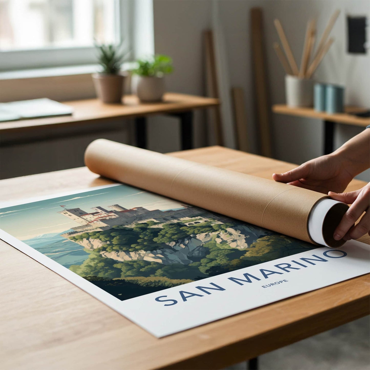 San Marino Poster - San Marino Travel Art - Ancient Citadel Peaks Home Decor